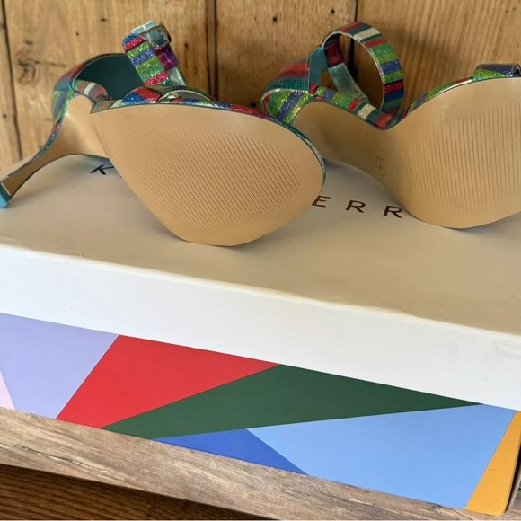 Katy Perry The Melly Glitter Stripe Pop Blue Size 7M Heel Height 3-3.9 inch - Picture 9 of 11